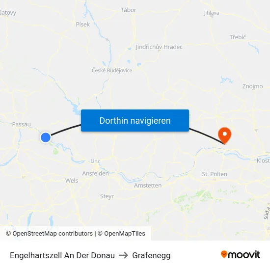 Engelhartszell An Der Donau to Grafenegg map