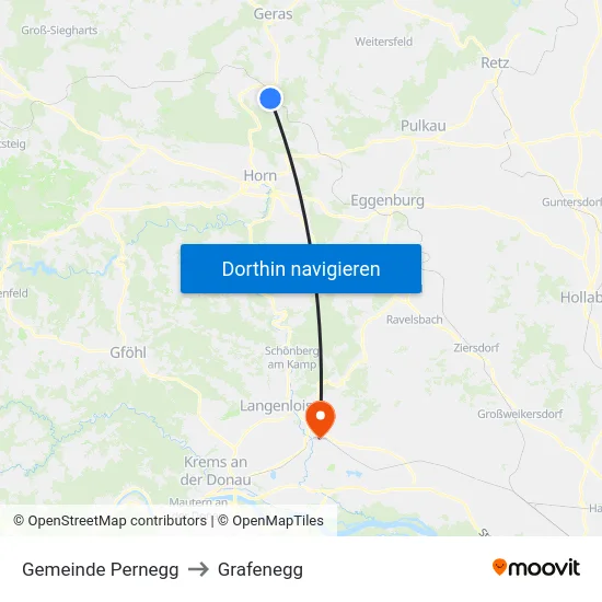 Gemeinde Pernegg to Grafenegg map