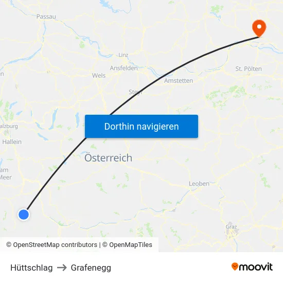 Hüttschlag to Grafenegg map