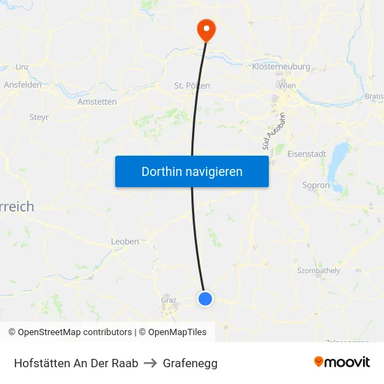 Hofstätten An Der Raab to Grafenegg map