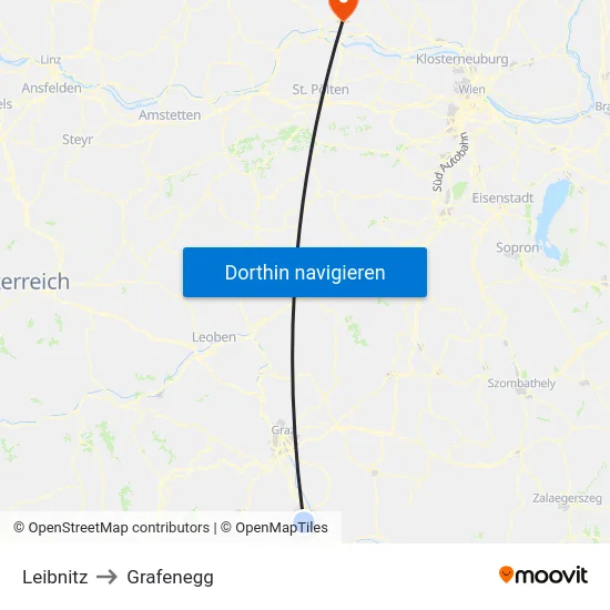 Leibnitz to Grafenegg map