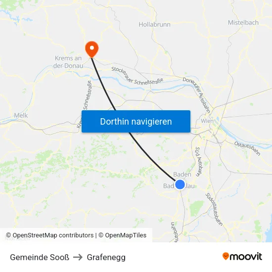 Gemeinde Sooß to Grafenegg map