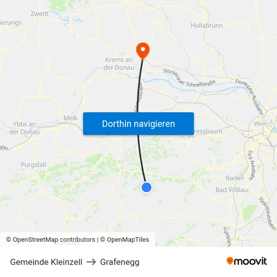 Gemeinde Kleinzell to Grafenegg map