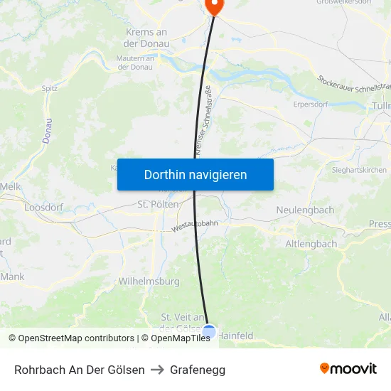 Rohrbach An Der Gölsen to Grafenegg map