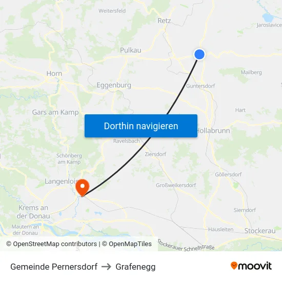 Gemeinde Pernersdorf to Grafenegg map