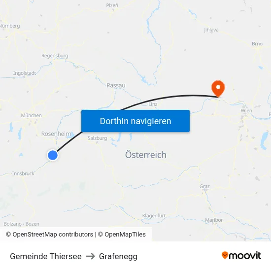 Gemeinde Thiersee to Grafenegg map