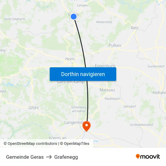 Gemeinde Geras to Grafenegg map