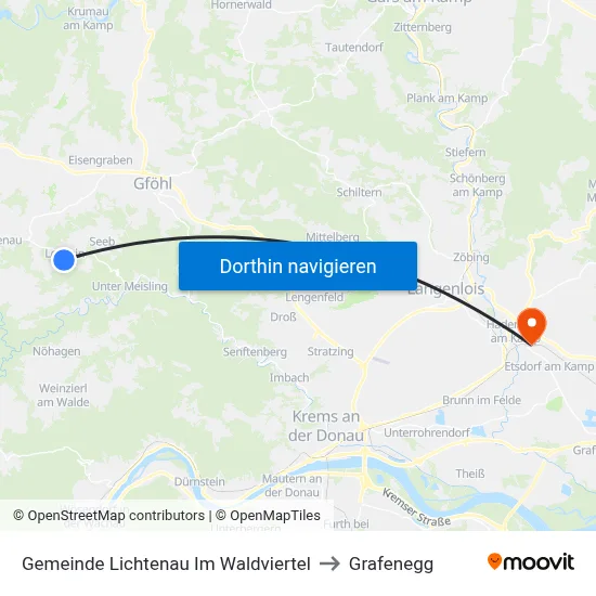 Gemeinde Lichtenau Im Waldviertel to Grafenegg map