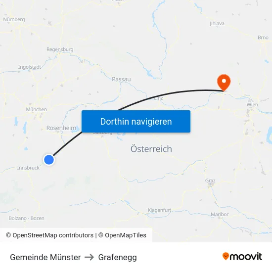 Gemeinde Münster to Grafenegg map