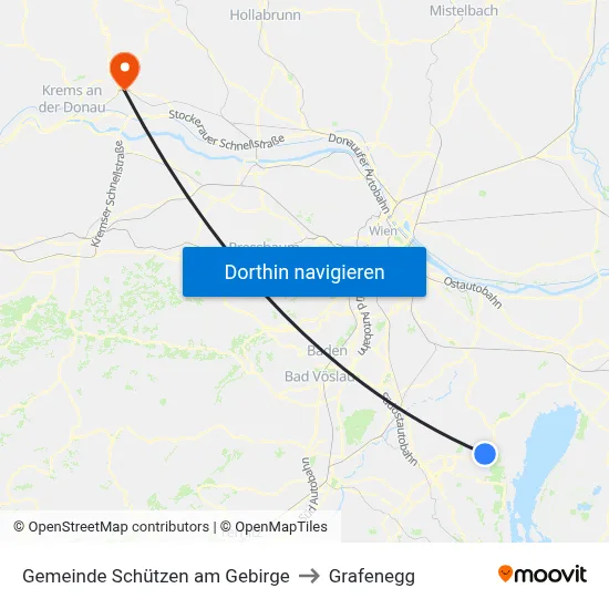 Gemeinde Schützen am Gebirge to Grafenegg map