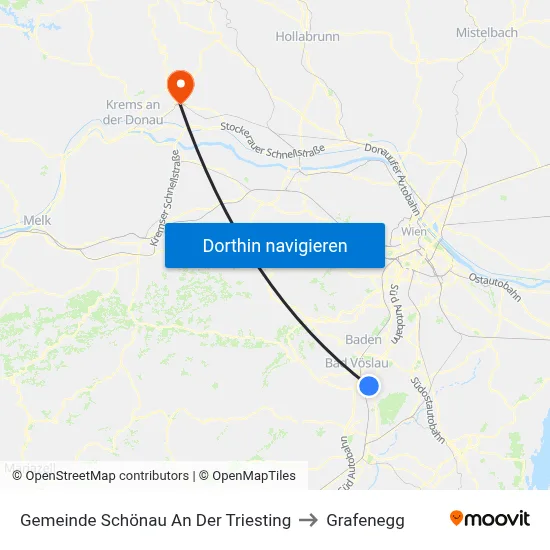 Gemeinde Schönau An Der Triesting to Grafenegg map