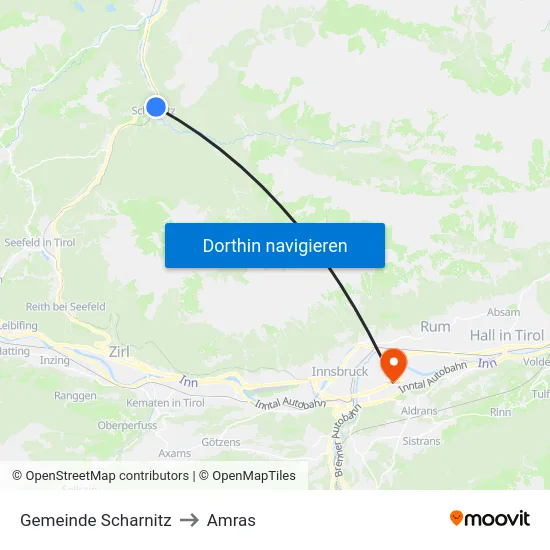 Gemeinde Scharnitz to Amras map