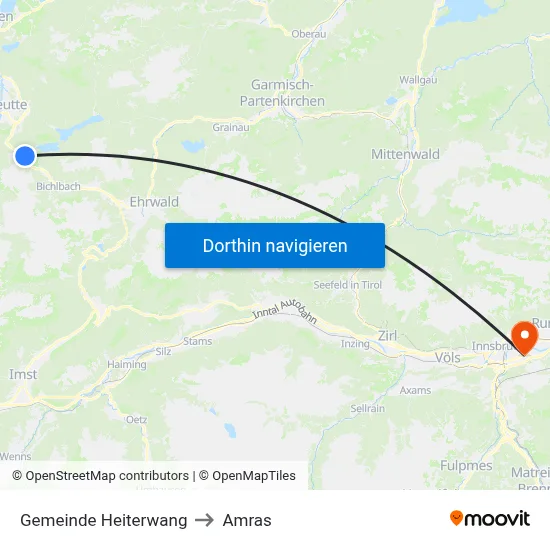 Gemeinde Heiterwang to Amras map