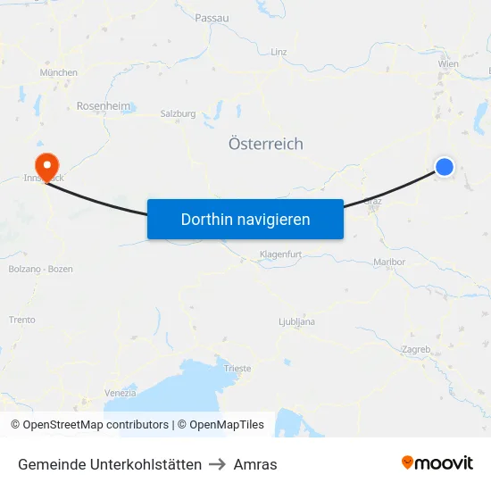 Gemeinde Unterkohlstätten to Amras map