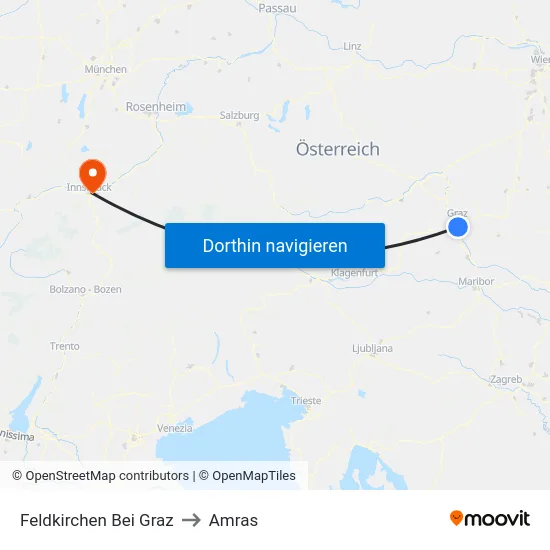 Feldkirchen Bei Graz to Amras map