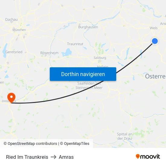 Ried Im Traunkreis to Amras map