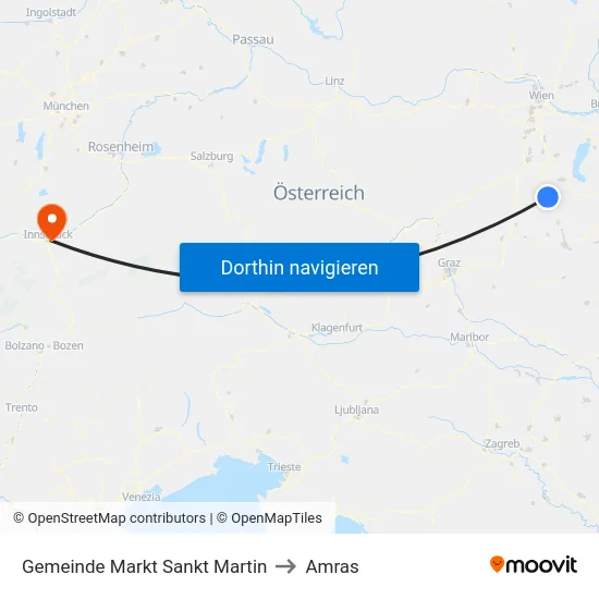 Gemeinde Markt Sankt Martin to Amras map