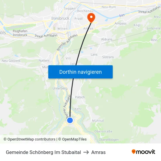 Gemeinde Schönberg Im Stubaital to Amras map