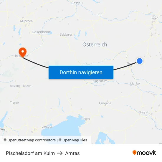 Pischelsdorf am Kulm to Amras map