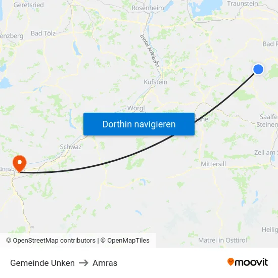 Gemeinde Unken to Amras map