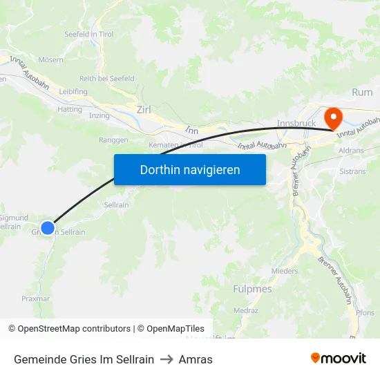 Gemeinde Gries Im Sellrain to Amras map