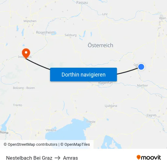 Nestelbach Bei Graz to Amras map