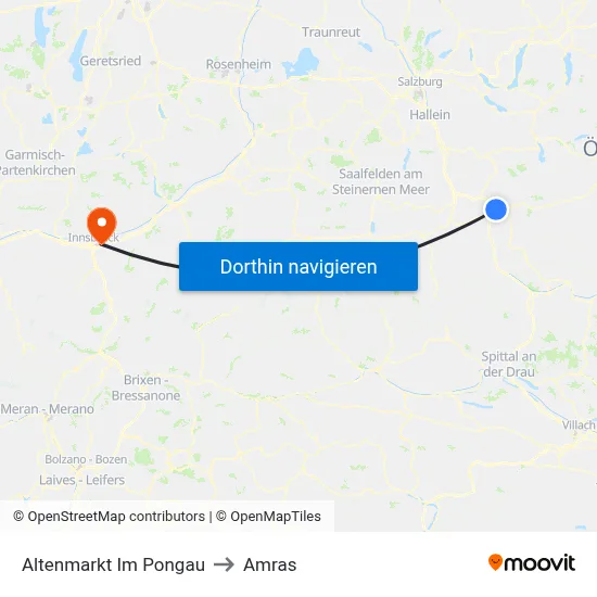 Altenmarkt Im Pongau to Amras map