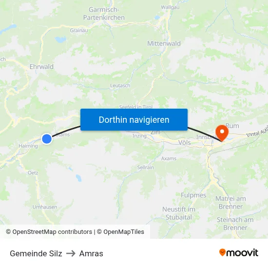 Gemeinde Silz to Amras map