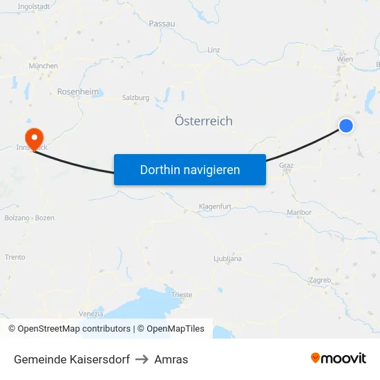 Gemeinde Kaisersdorf to Amras map