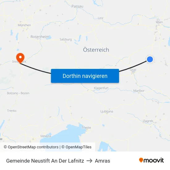 Gemeinde Neustift An Der Lafnitz to Amras map