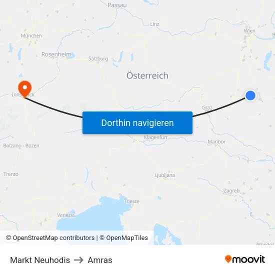 Markt Neuhodis to Amras map