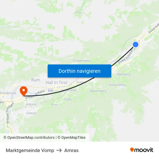 Marktgemeinde Vomp to Amras map