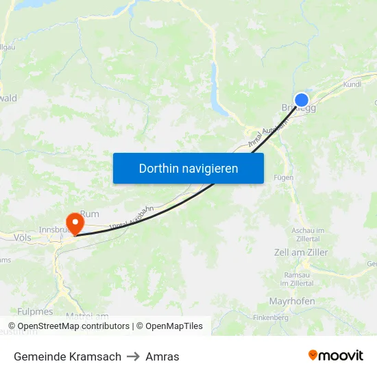 Gemeinde Kramsach to Amras map