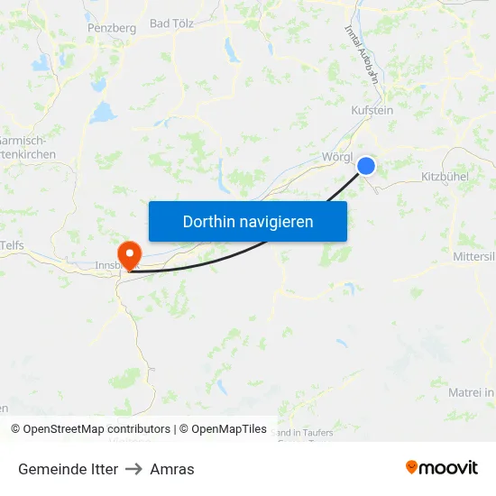 Gemeinde Itter to Amras map