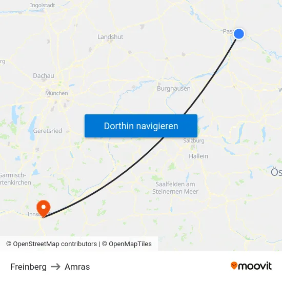 Freinberg to Amras map