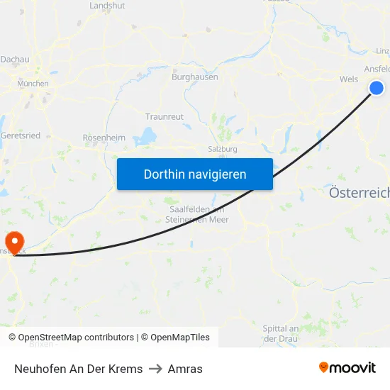 Neuhofen An Der Krems to Amras map