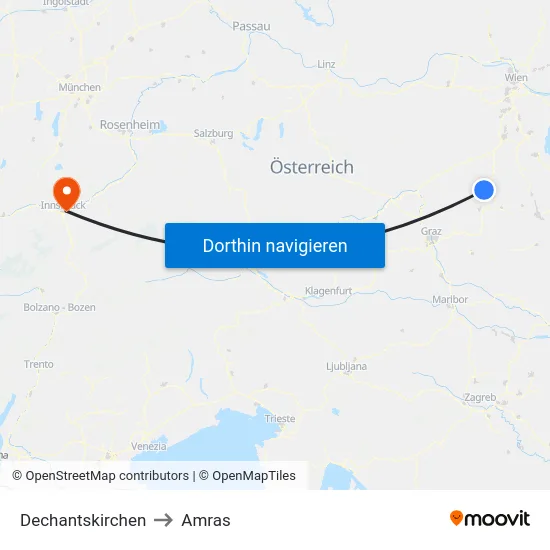 Dechantskirchen to Amras map