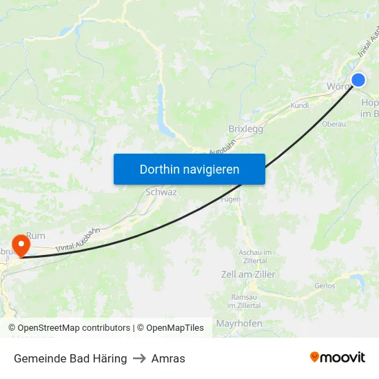 Gemeinde Bad Häring to Amras map