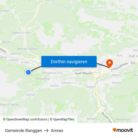 Gemeinde Ranggen to Amras map