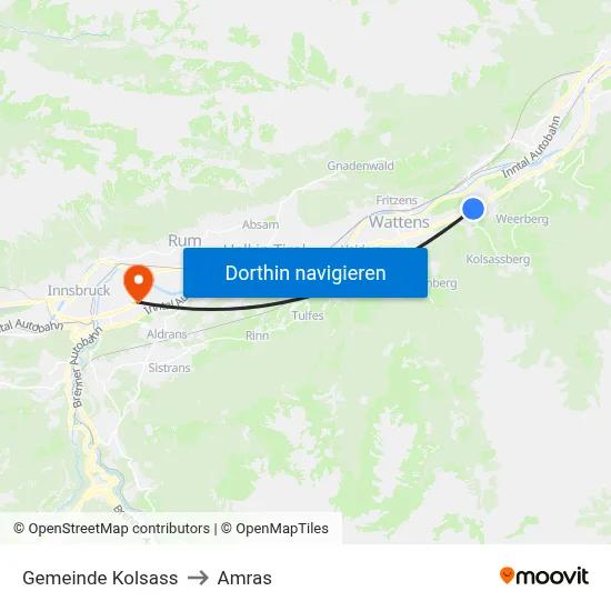 Gemeinde Kolsass to Amras map