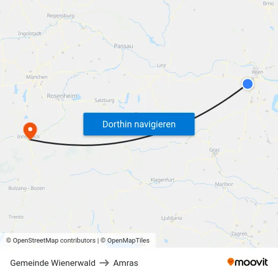 Gemeinde Wienerwald to Amras map