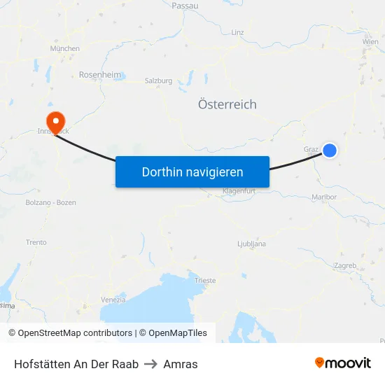 Hofstätten An Der Raab to Amras map