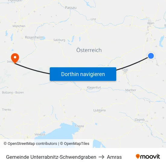 Gemeinde Unterrabnitz-Schwendgraben to Amras map