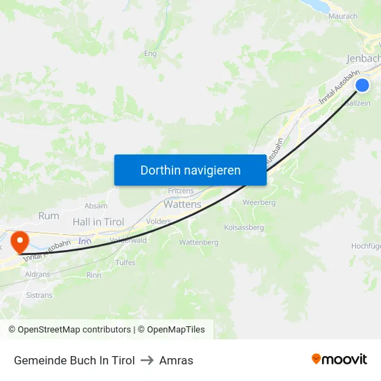 Gemeinde Buch In Tirol to Amras map