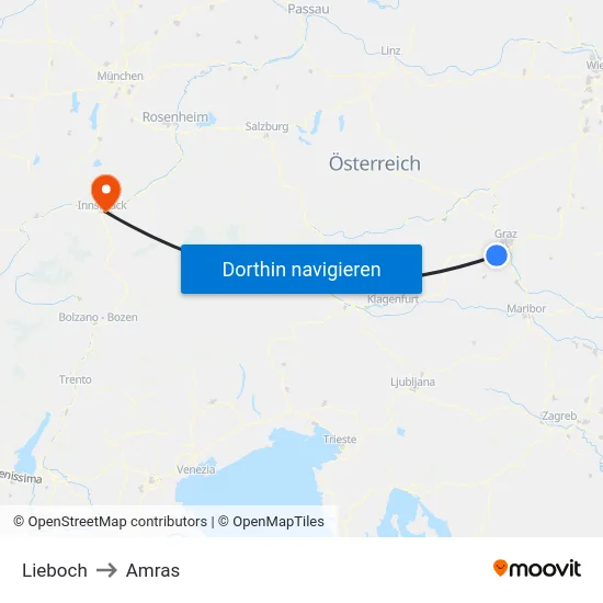 Lieboch to Amras map