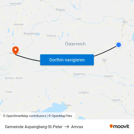 Gemeinde Aspangberg-St.Peter to Amras map