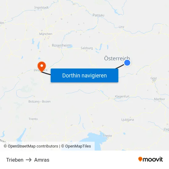 Trieben to Amras map
