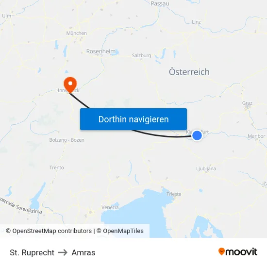 St. Ruprecht to Amras map