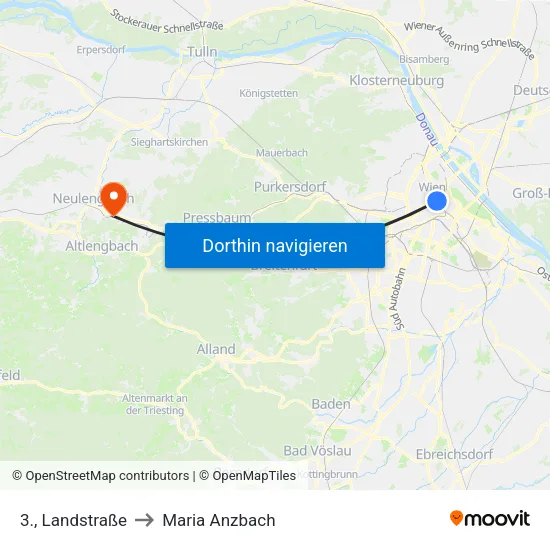 3., Landstraße to Maria Anzbach map