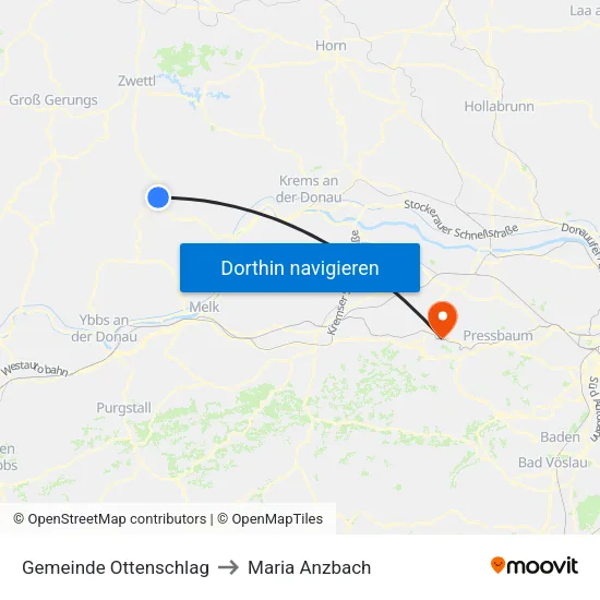 Gemeinde Ottenschlag to Maria Anzbach map